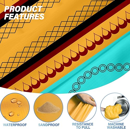 Miniatura 119 de Beach Blanket Oversized Extra Large 78" X 81",Waterproof Sandproof Beach Blanket 1-7 Adults Lightweight Durable for Travel Camping Hiking Picnic