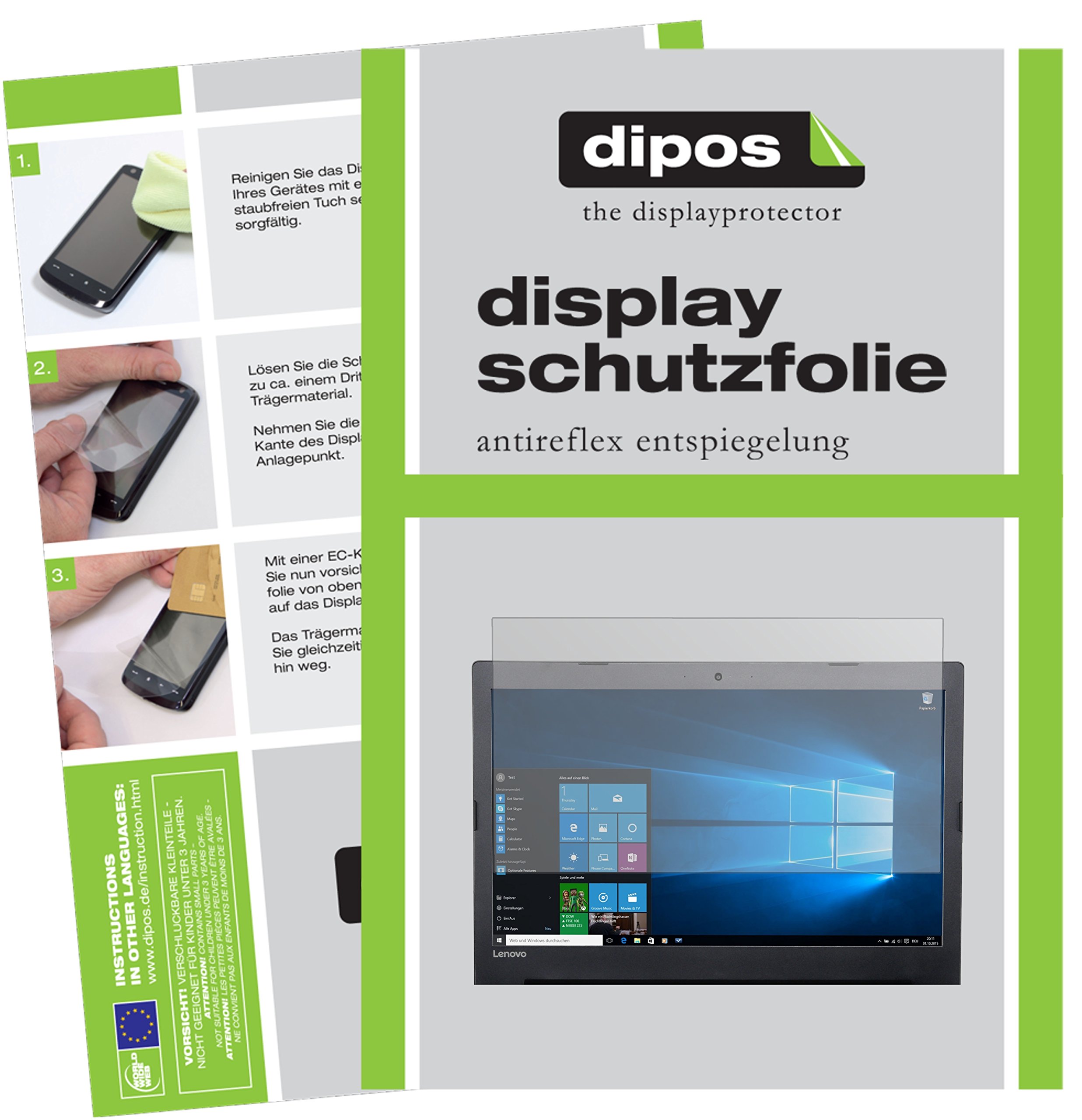 dipos I 2X Pellicola Protettiva antiriflesso Compatibile con Lenovo Ideapad 320 (17.3 Pulgada) Pellicola di Protezione