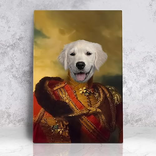 Lienzo personalizado con retrato de mascotas reales de la foto, retrato personalizado de mascotas renacentistas, retratos reales personalizados,