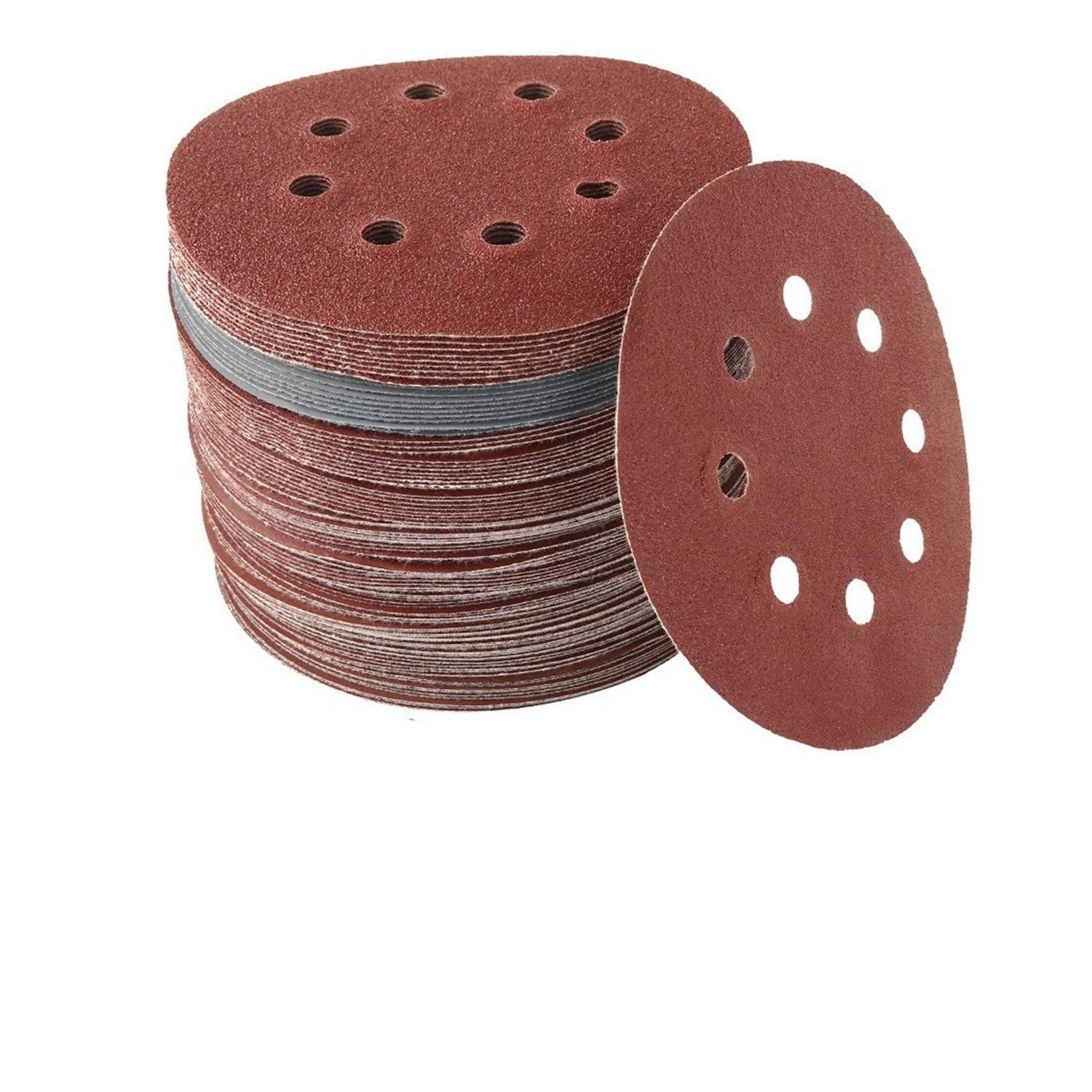 100 pz 125mm Forma Rotonda a Forma di abragazione a Gancio Anello a levigatura Carta Lucida Carta scarbinata 8 Fori sabbiosa tamponante for lucidatura