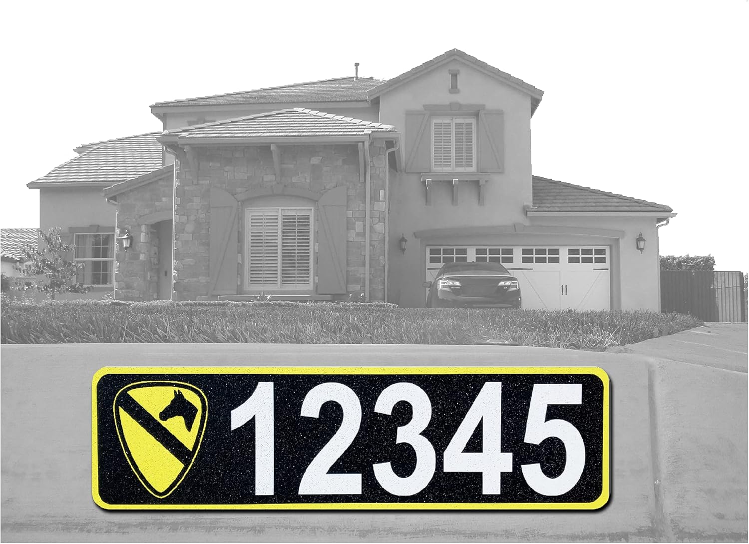 Customized Military Curb Wrap Reflective Personalized Made in USA Curb Address Numbers (Iraqi Freedom)