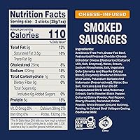 Vista 2 de Country Archer Salchichas ahumadas con infusión de queso, palitos de carne y queso, palitos de carne de res y cerdo alimentados con hierba, paleo