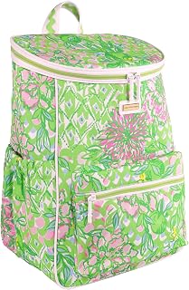 Lilly Pulitzer Insulated Backpack Cooler Large Capacity, Portable Soft Cooler Bag for Picnics, Beach, Pool, Hiking (Lime Feeling Good)