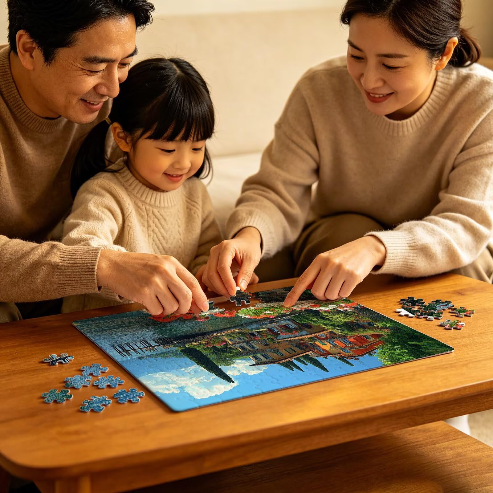 Puzzle mare Case(3), Puzzle Adulti 3000 pezzi, Puzzles Legno con Squisita Scatola di Imballaggio, Rompicapo per Esperti con Incastro Perfetto, Stampa ad Alta Definizione, Regalo per Adulti W3H-730