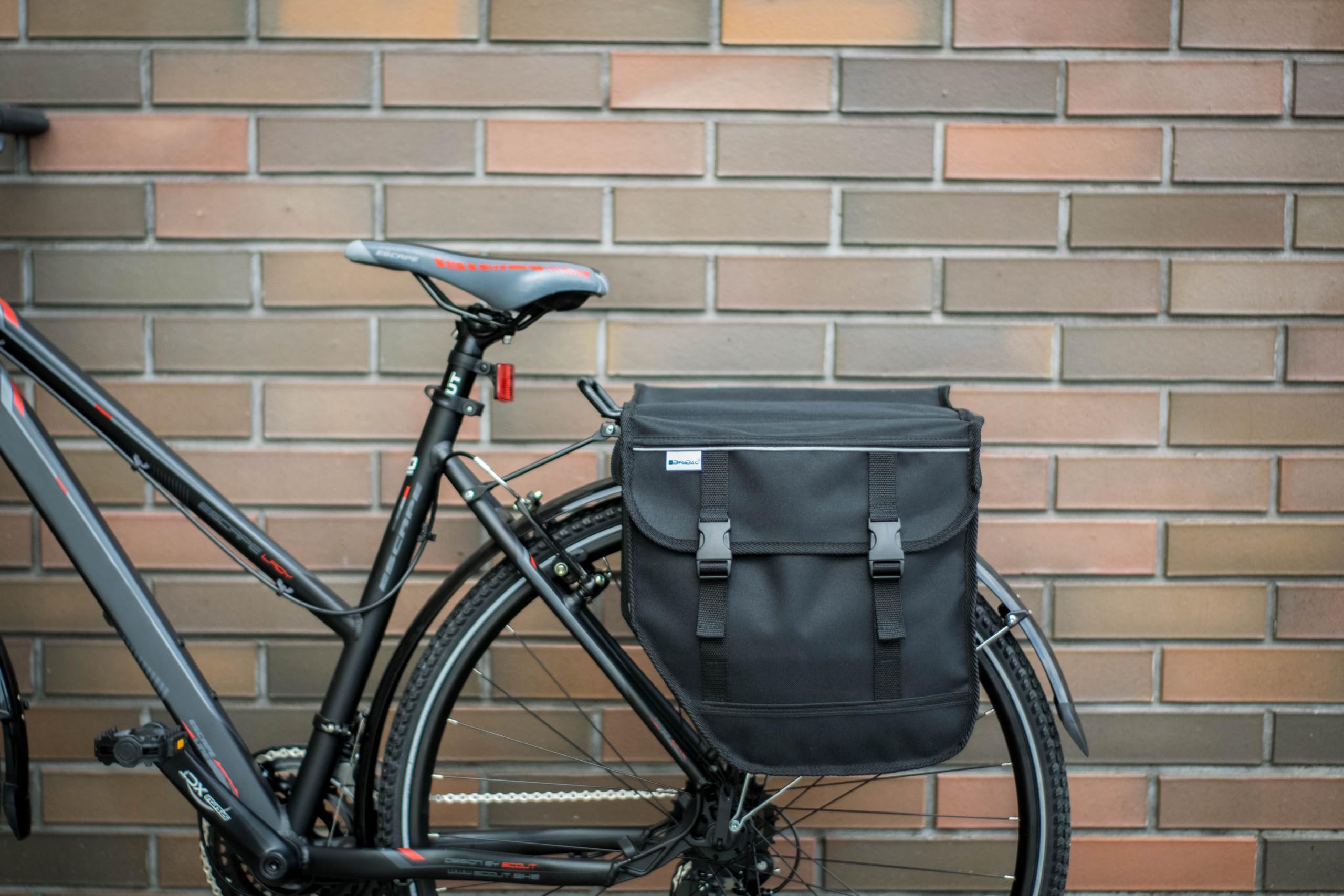 Model M - Borse Doppie per Bicicletta per Portapacchi Posteriore (Nero)