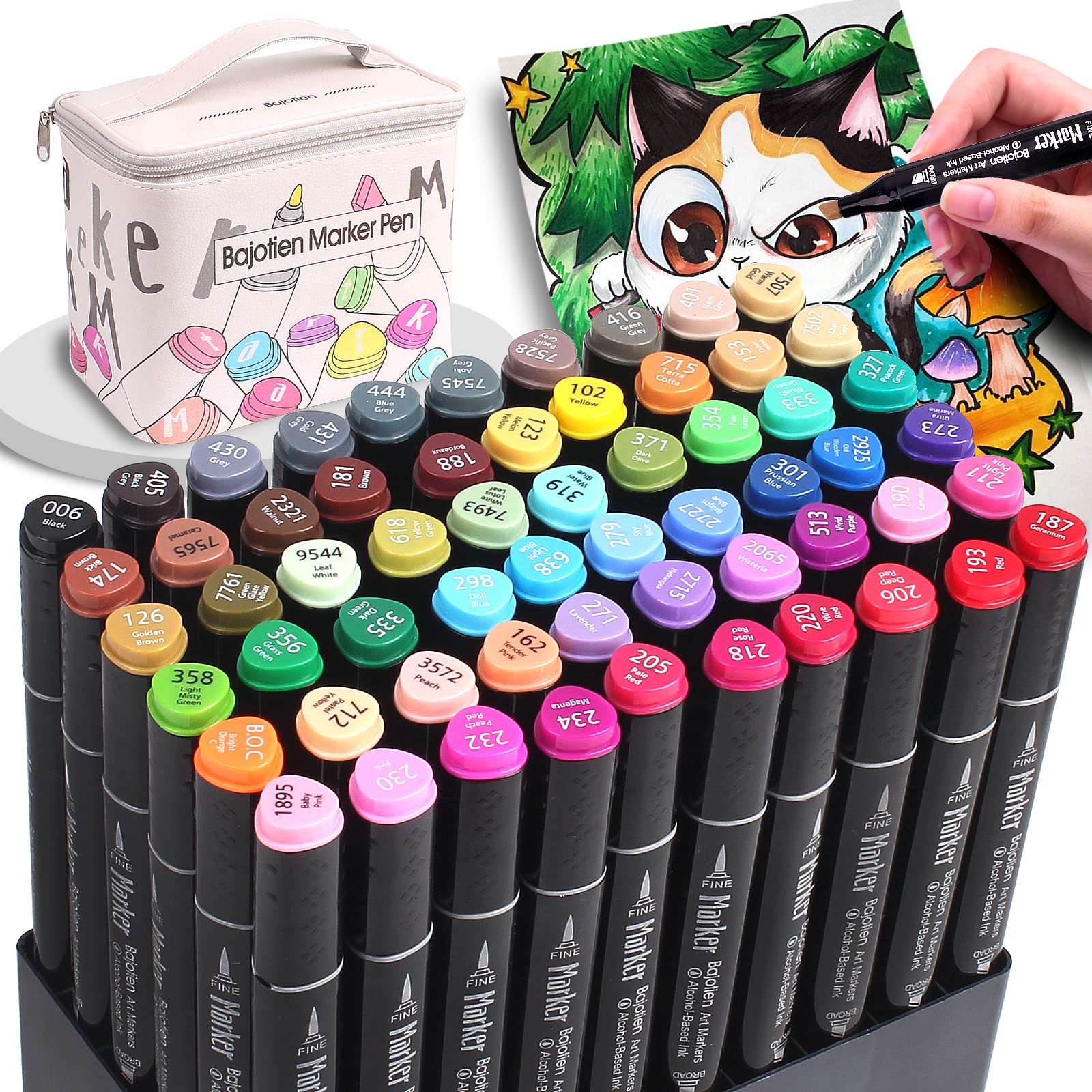 Buy 60 Colors Alcohol Markers Set, Bajotien Dual Tip Art Markers