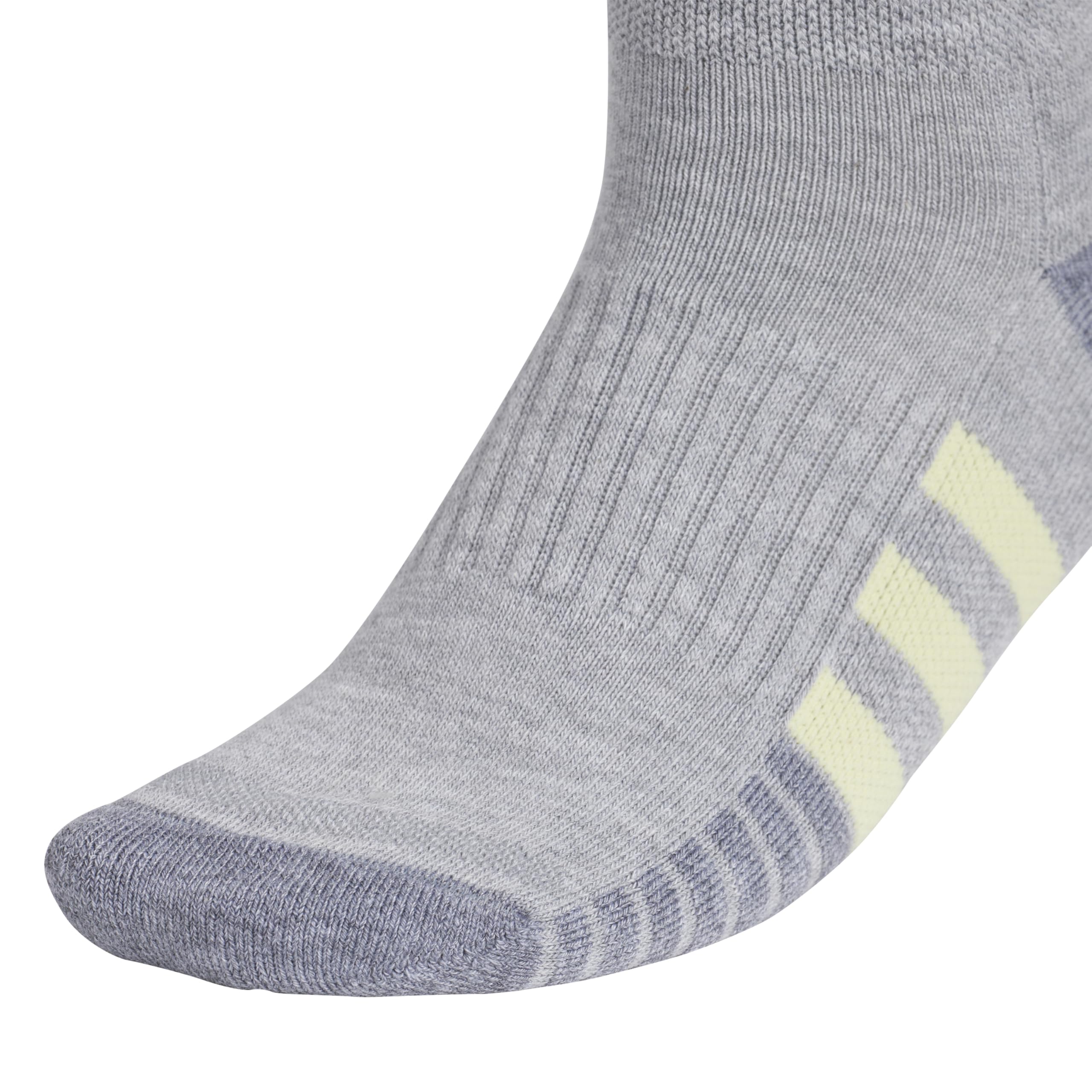adidas Męskie skarpety z amortyzacją (3 pary) Over The Ankle Fit with Arch Compression Ćwierćskarpety, Cool Light Heather/Powder Yellow/Violet Tone Purple, Medium (3 sztuki), Cool Light Heather/Powder