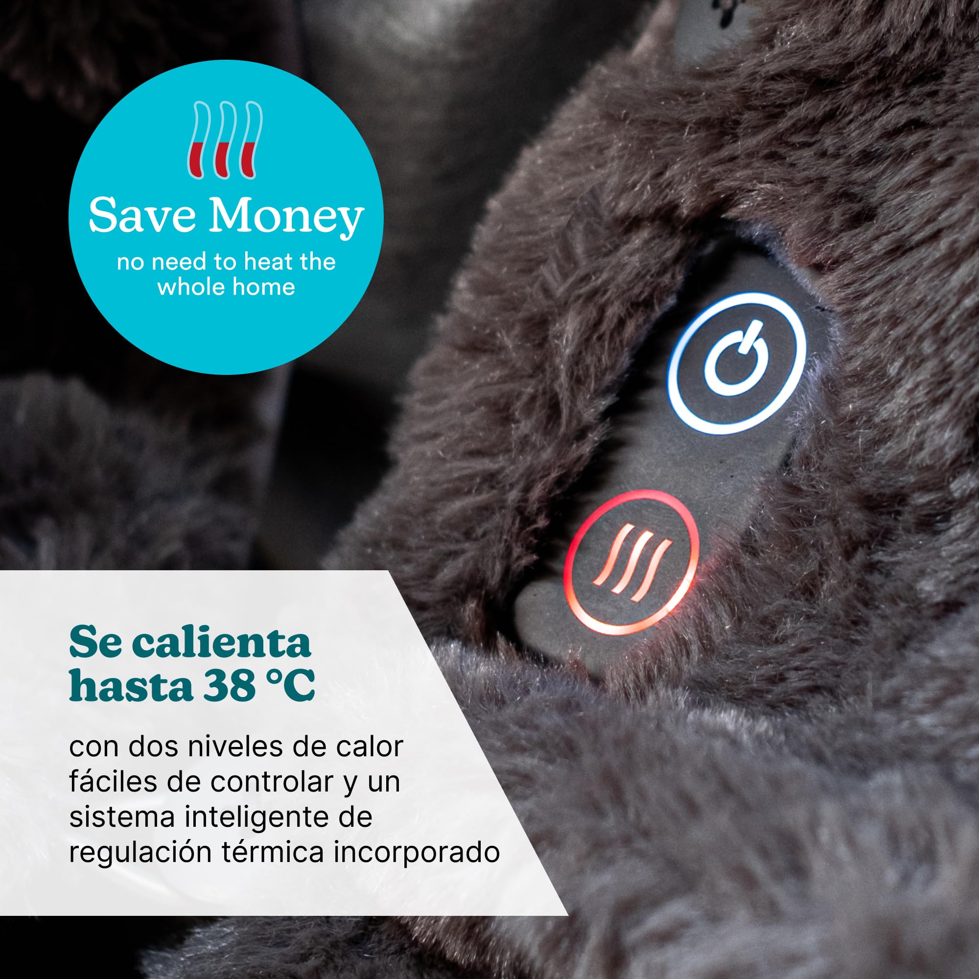 Homedics Cosy Cordless Mantón Calentado Inalámbrico | Manta Térmica Portátil, 2 Configuraciones, Chal Calefactable, Batería Portátil, Ultrasuave para Hogar y Viajes