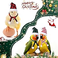 Vista 3 de JUNEBRUSHS Mini sombreros y bufandas de Papá Noel, 12 piezas de accesorios de Navidad para mascotas, rojo, verde, blanco, ajustable, se adapta a