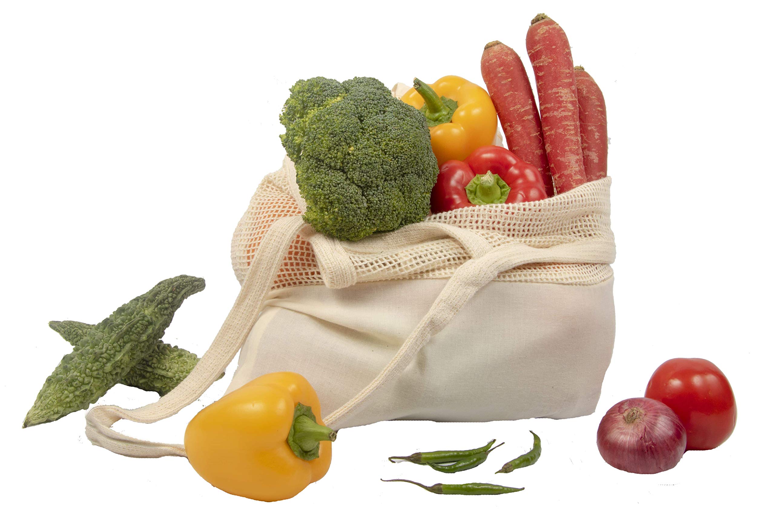 Shappy Paquete De 12 Bolsas De Malla Reutilizables Para Comestibles, Bolsa Grande De Mercado De Ganchillo