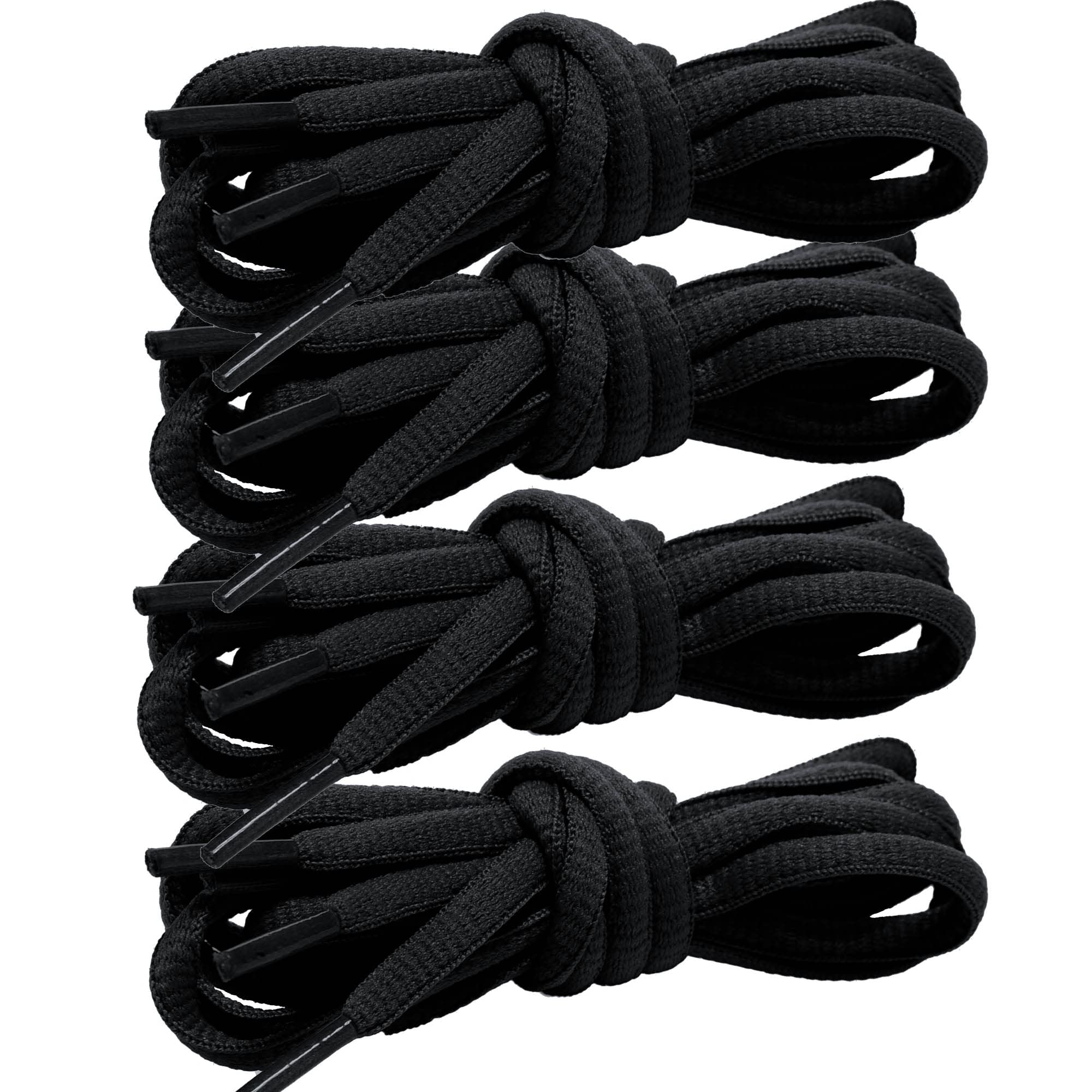 iBarbe4 Pairs Oval Shoes laces Half Round 1/4" ShoeLaces Strings