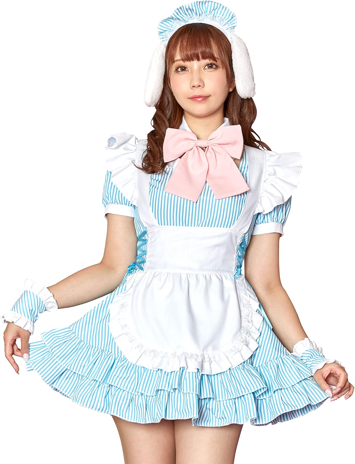 クリアストーン(Clearstone) リリカルパレット コスプレ ハロウィン 白いぬストライプメイド レディース ブルー クリアストーン(Clearstone) リリカルパレット コスプレ ハロウィン 白いぬストライプメイド レディース...