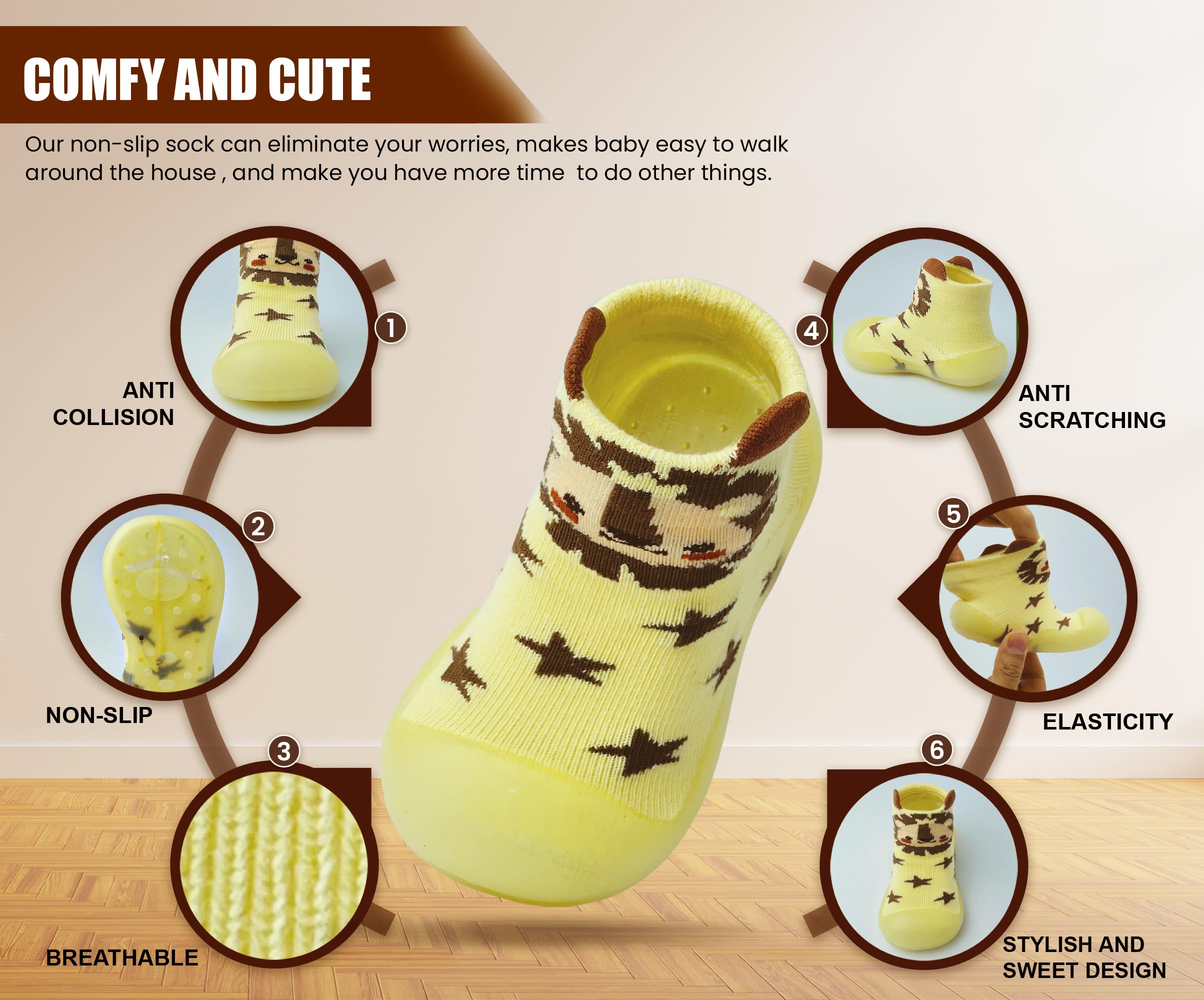 Zapatos de bebé para aprender a gatear, antideslizantes, para niñas y niños