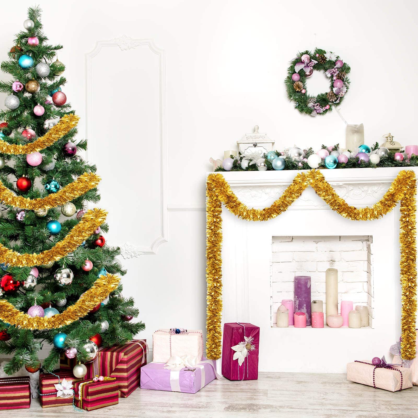 Kerstslinger lametta | glanzend zwart | 270cm
