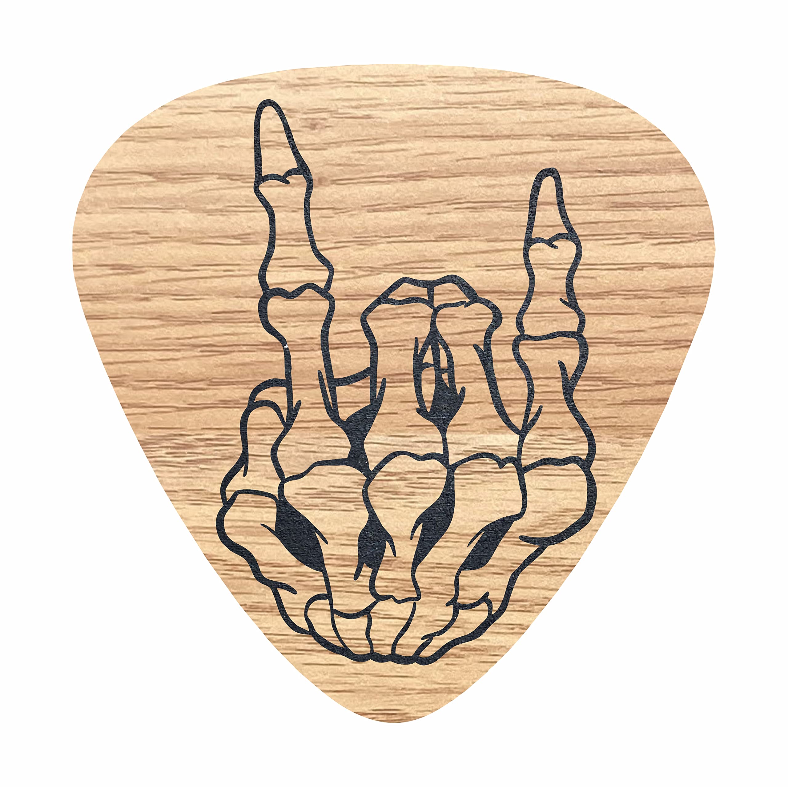 Rock Horns Wooden Plectrum Coaster Gift (beer mats) with optional box