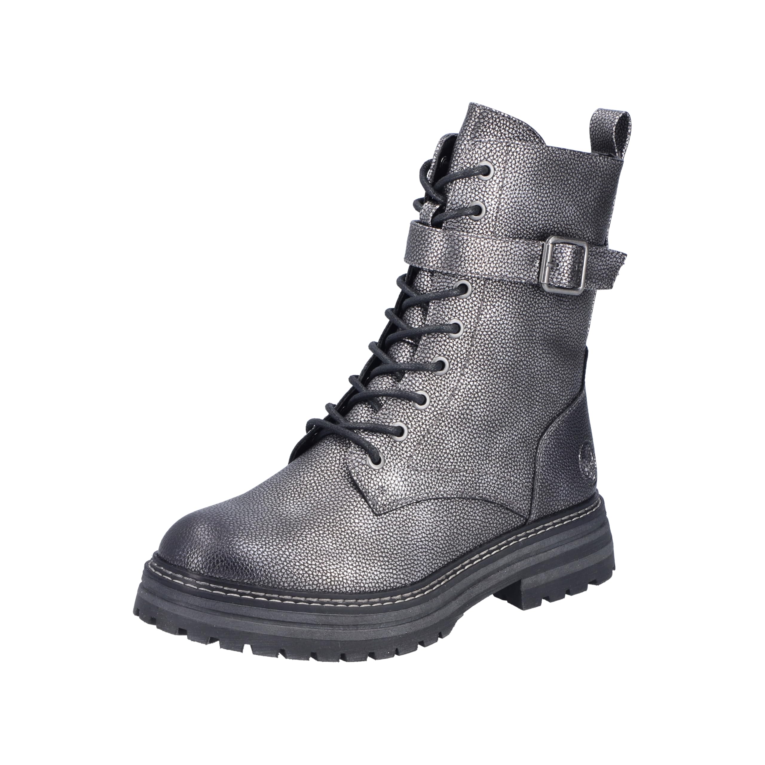 Rieker Women's 93024 Biker Boots, Silver/Platinum, 41 EU, Silver platinum, 7.5 UK