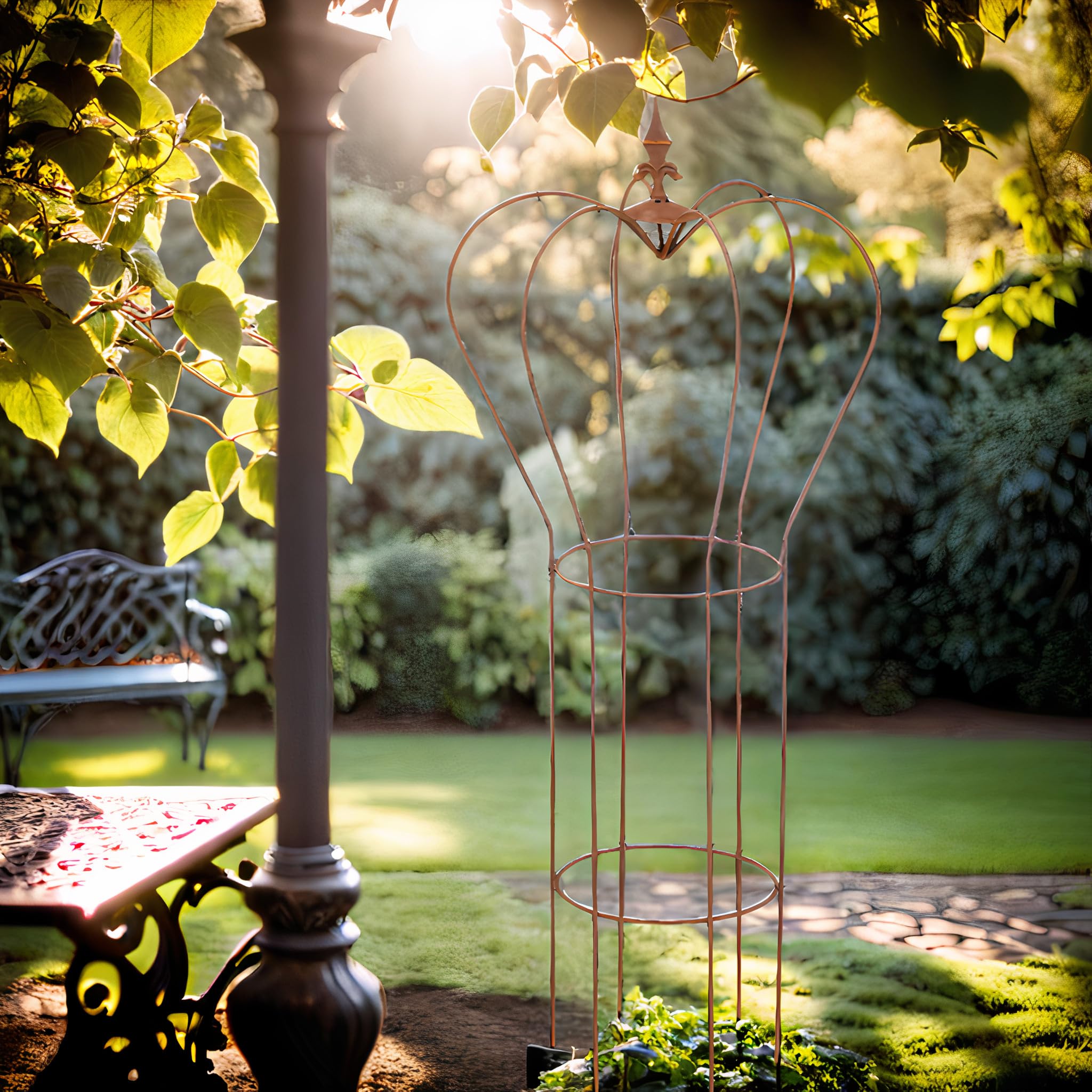 KADAX Rankobelisk Traliccio In Metallo Per Rose E Piante Rampicanti - 42x202 Cm - Verde