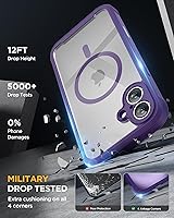 Vista 224 de Miracase Funda magnética para iPhone 14 de 6.1 pulgadas, protector de pantalla de vidrio templado integrado + protector de lente, compatible