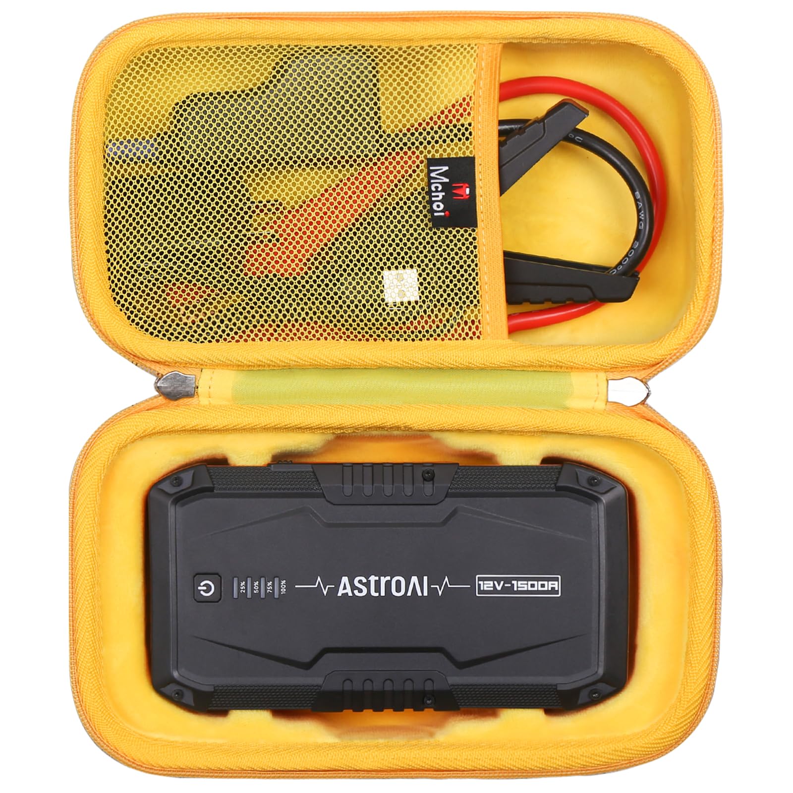 Mchoi Hard Case Suitable for AstroAI S8 Car Jump Starter 1500A Portable Car Battery Charger Case Only Yellow