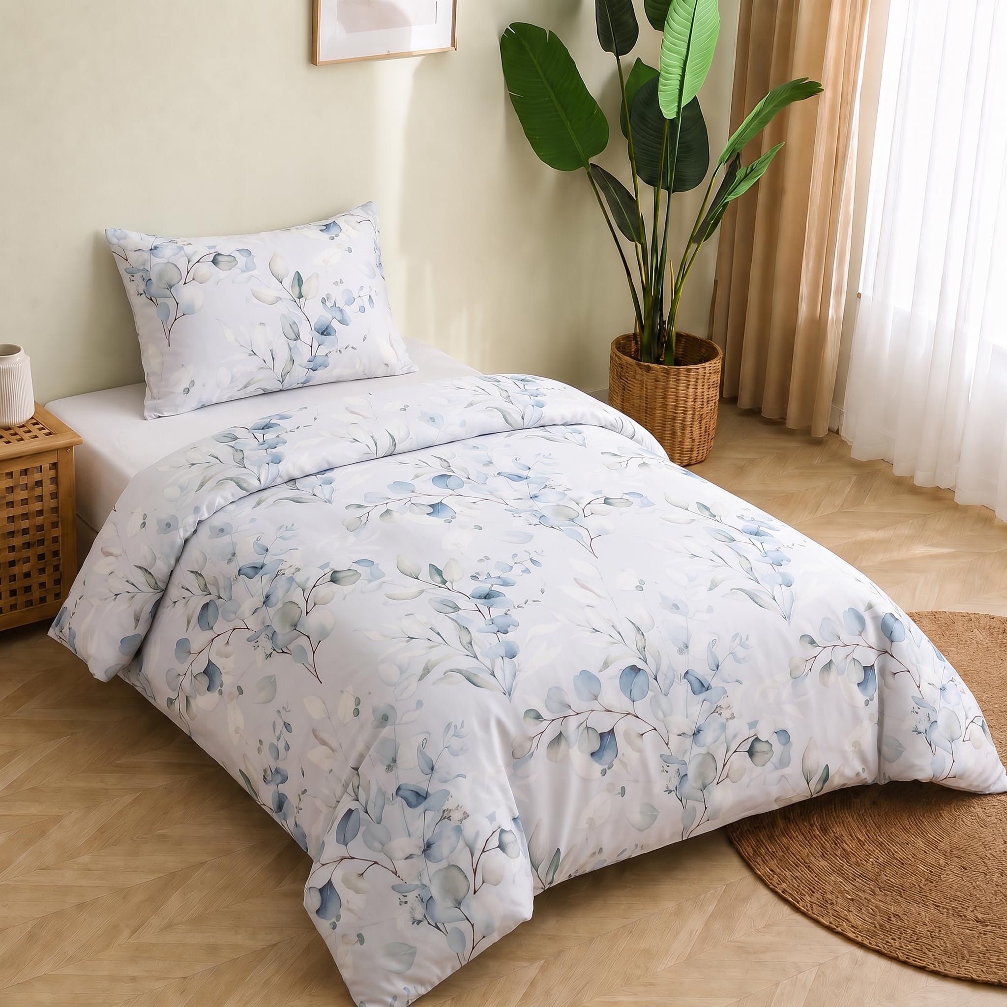 Lazzaro Single Duvet Cover Set Premium Brushed Microfiber Quilt Cover | Hypoallergenic, Reversible, Zipper Closure, Ultrasoft Quilt Cover, Single (90 × 190 cm), OEKO-TEX Certified, Machine Washable