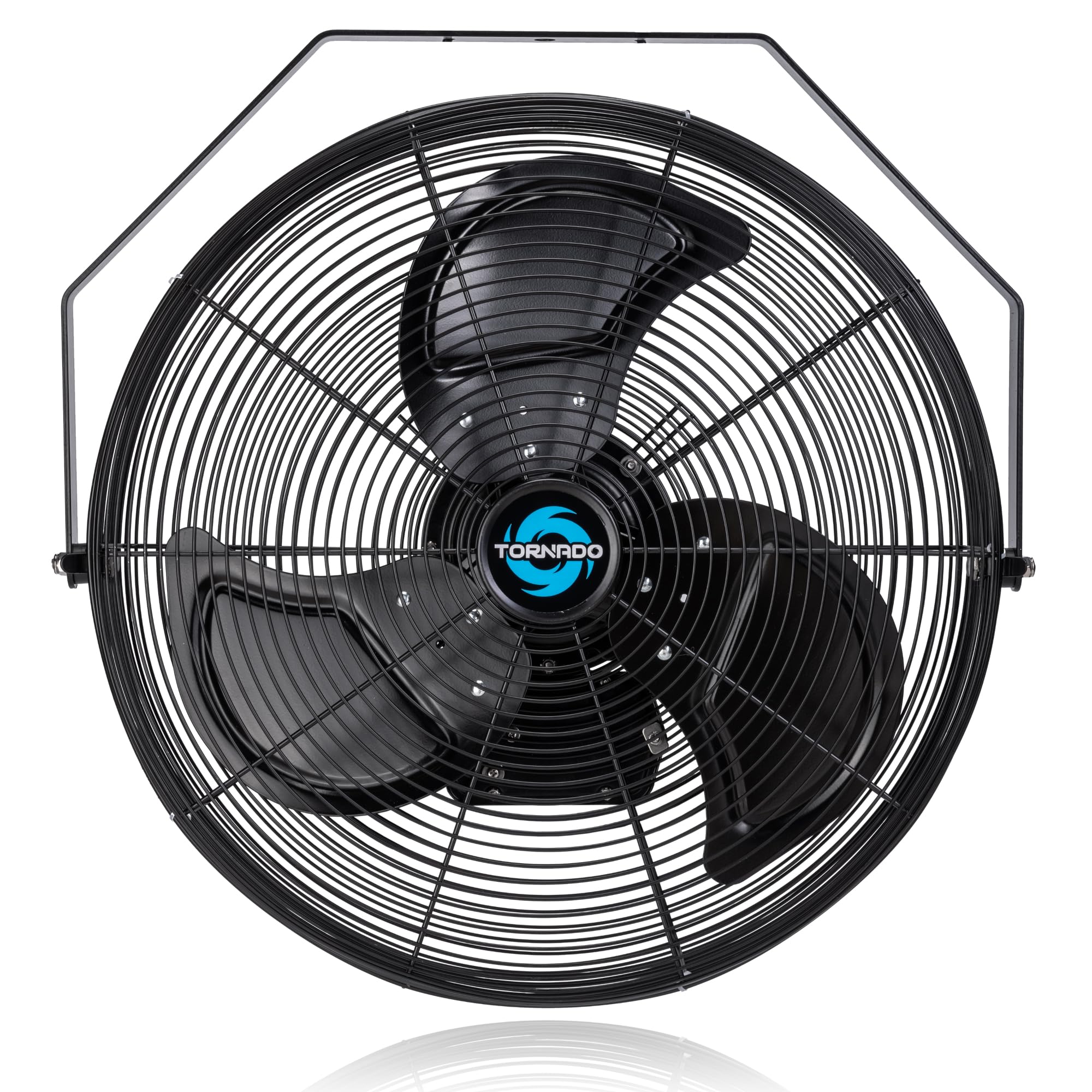 Tornado 20 Inch Outdoor Wall Mount Fan High Velocity Metal Misting Fan For Commercial, Industrial, Residential, Greenhouse Use 3 Speed 4750 CFM 5 Nozzles UL Safety Listed