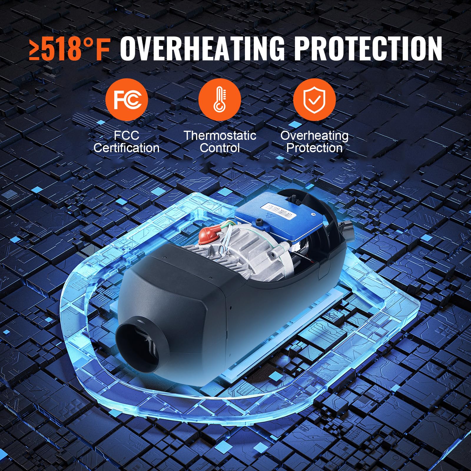 VEVOR 8KW Diesel Heater Parking Heater with Automatic Altitude Adjustment Max 18045 ft Bluetooth App Control Diesel Air — view 5