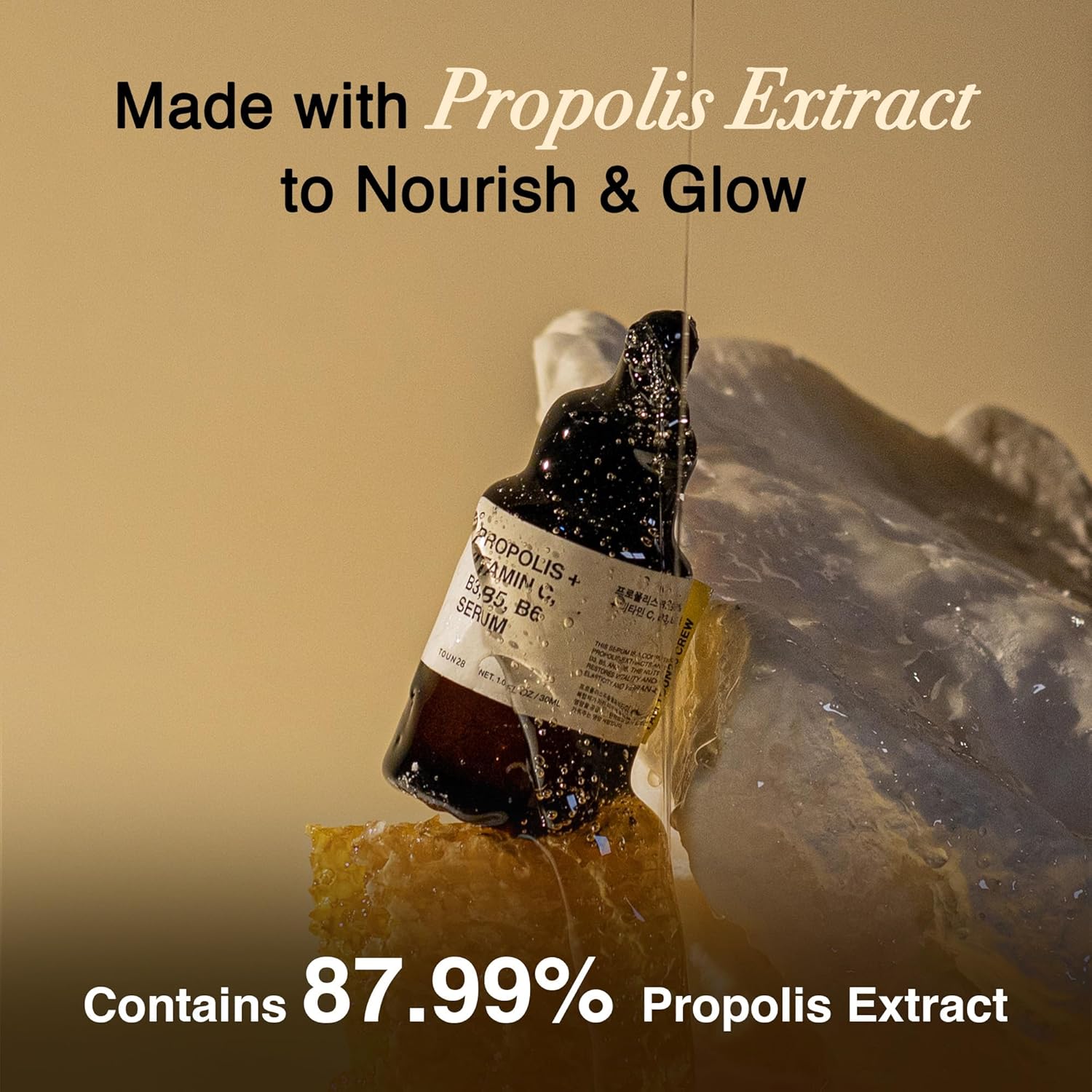 TOUN28 Propolis Vitamin C B3 B5 B6 Serum 1.01 fl.oz / 30ml | Nutrient Face Serum for Dry and Tired Skin | With Propolis and Pure Vitamin C | Allergen-free and Cruelty-free - Image 3