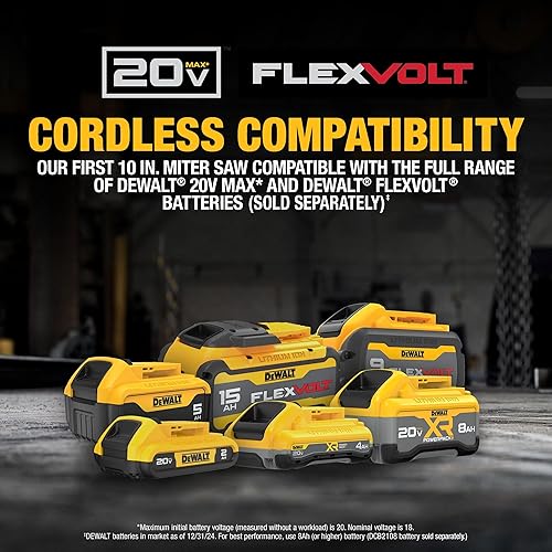 Miniatura 6 de DEWALT Sierra ingletadora fija de doble bisel de 20V MAX XR de 10 pulgadas (solo herramienta) (DCS714B)