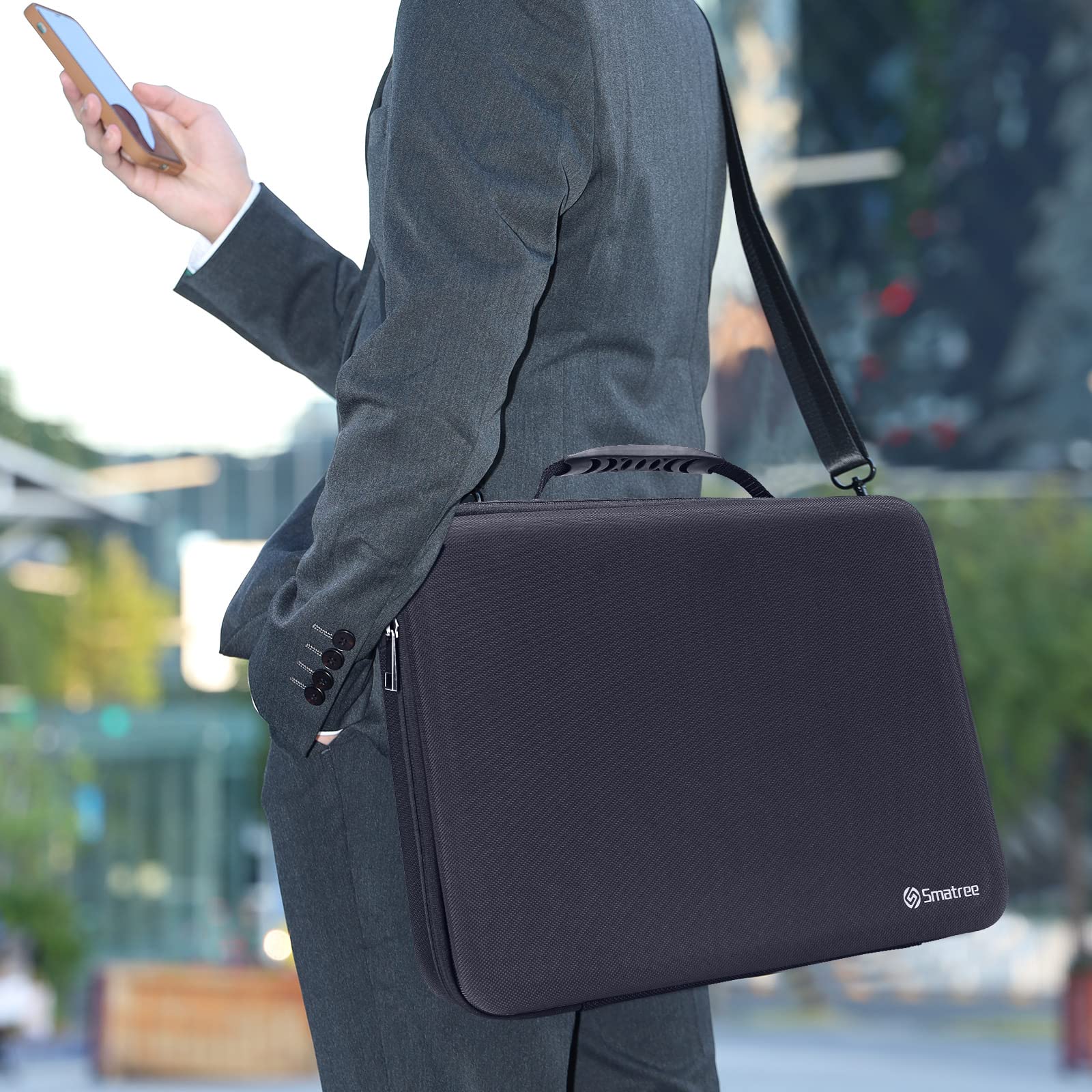 Smatree 15-16 Pollici Custodia Rigida 360° Protezione Completa Borsa Laptop Compatibile con MacBook Pro 16" 2021,Samsung Galaxy Book2 Pro 360 15.6",13" Ipad Air M3 2025,con Scomparto Accessori - Nero