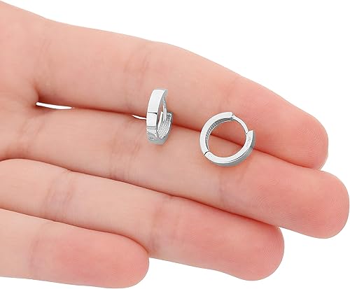 Miniatura 2 de 14kt Gold Huggie Hoop Earrings Minimalist Small Simple Thin huggies For Women and Men Polished Flat Hinged Hoop