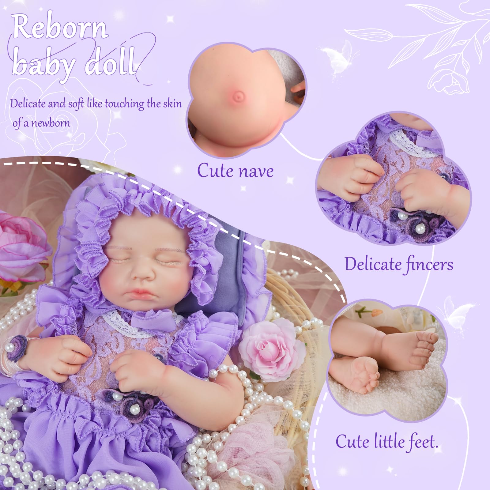 Całe ciało Reborn Baby Śpiąca lalka Doll