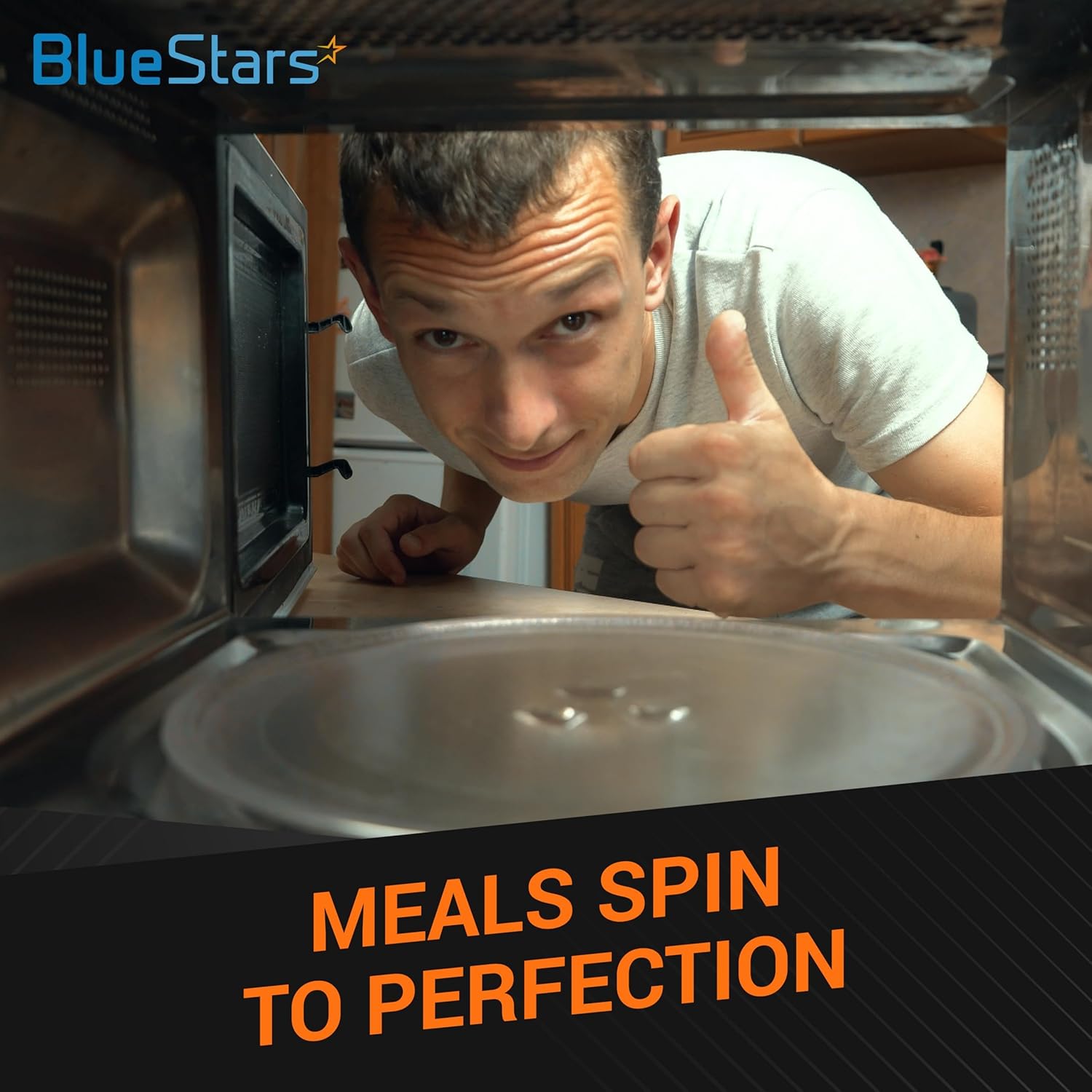 BlueStars Microwave Glass Plate 12.75"/32.5cm - Compatible with GE LG Kenmore Sears Microwave Glass Tray - Replace WB49X10129 1B71961F WB49X10067 507049 WB49X10074 3390W1A027A Turntable Plate