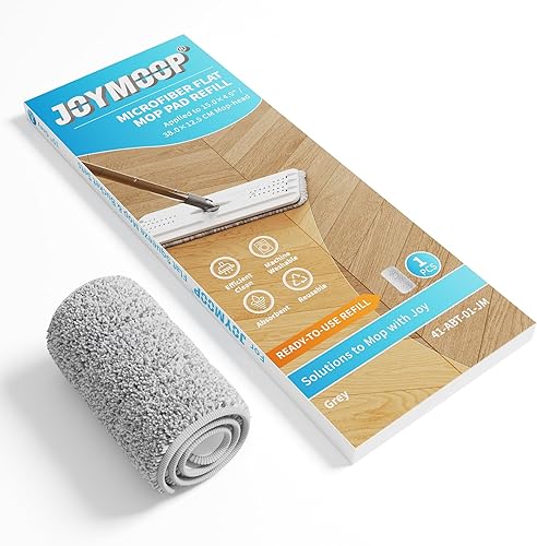 JOYMOOP Almohadilla plana para trapeador, almohadilla de microfibra para trapeador, repuesto de almohadillas de fregona para apretar, repuesto de 15