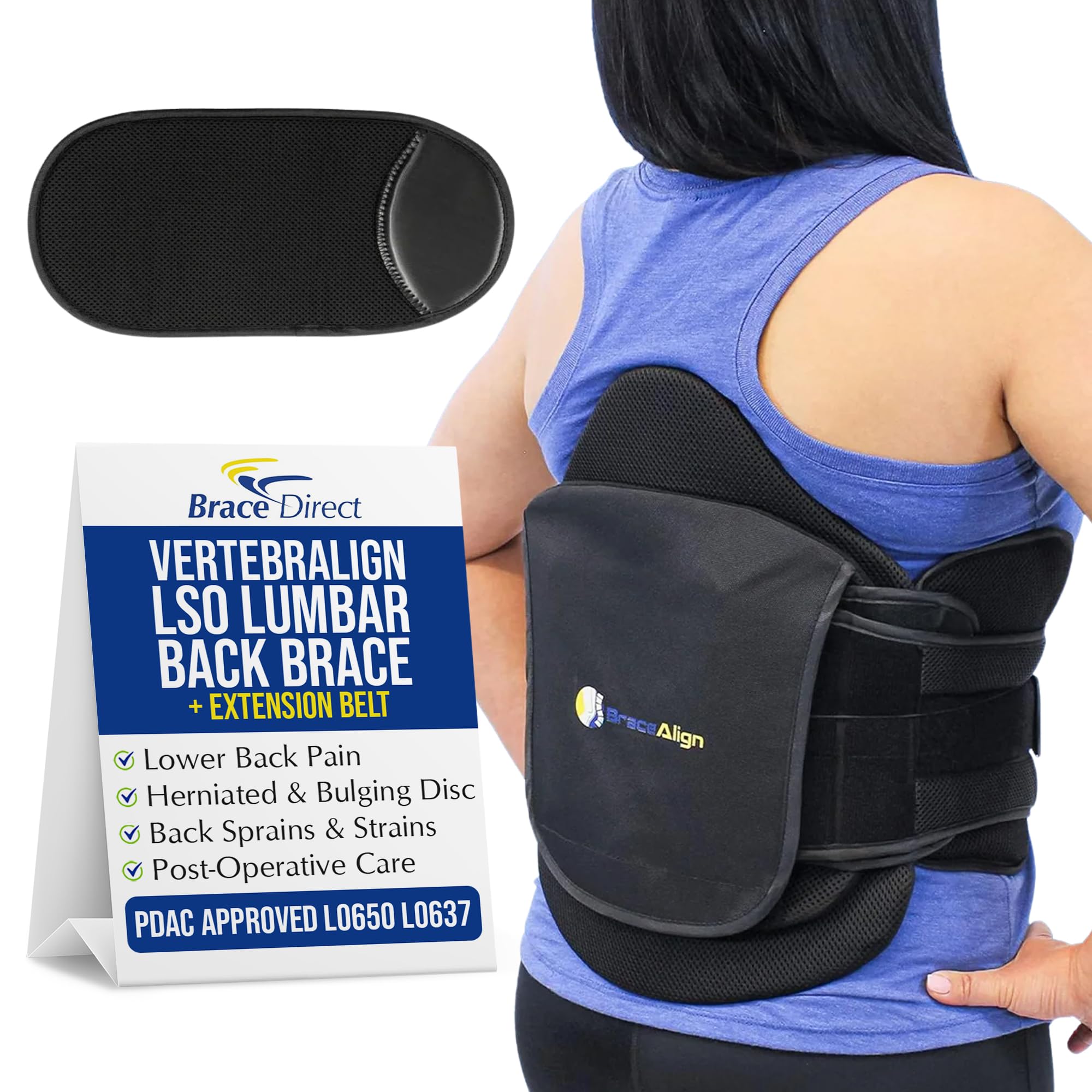 VertebrAlign LSO Lumbar Back Brace with Plus Size Extension – Bariatric Relief