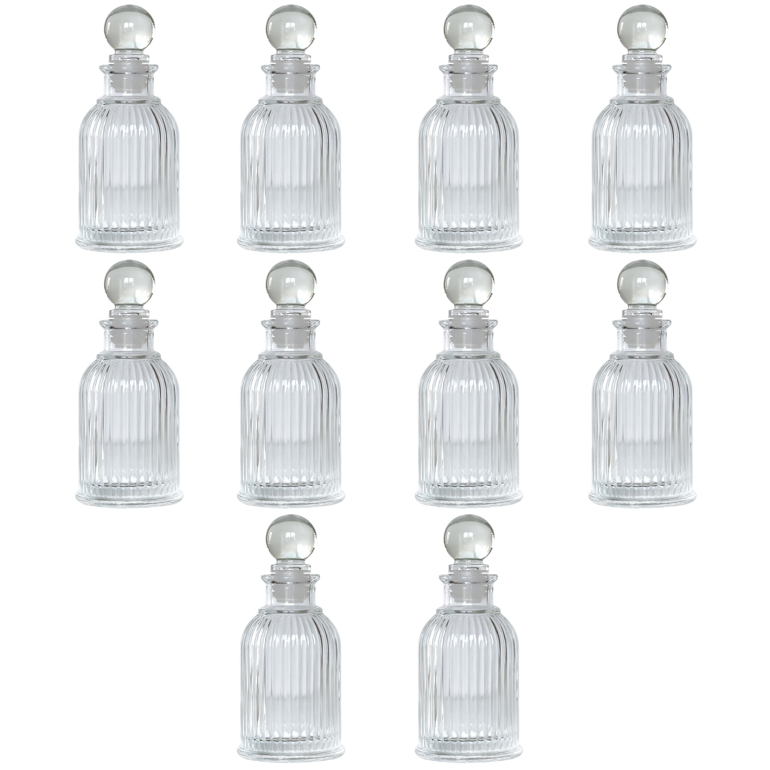 Lote de 10 frascos de cristal cincelado, 13 cm, tapón hermético, estilo vintage, para regalo de invitados, boda, perfume, decoración de alcohol