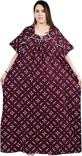 BINDASS FEMALE COLLECTION Plus Size Cotton Nighty for Women | Full Gheer Maxi Gown | Soft & Breathable Sleepwear | Stylish... Price In India