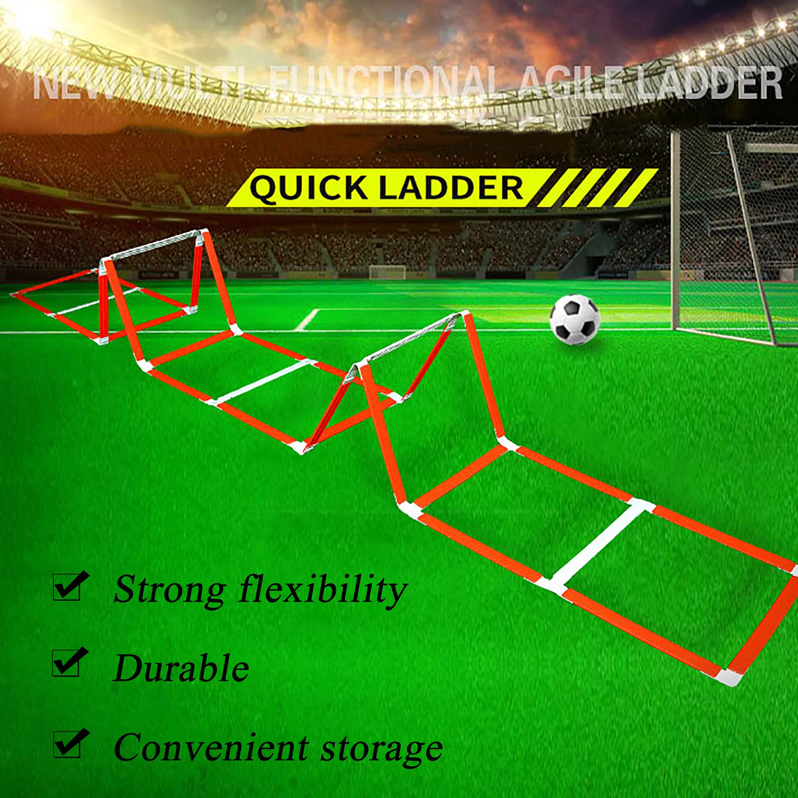 Scaletta for agilità, Pieghevole, da 5 m, for Allenamento con flessibilità di velocità, Gioco Gambe