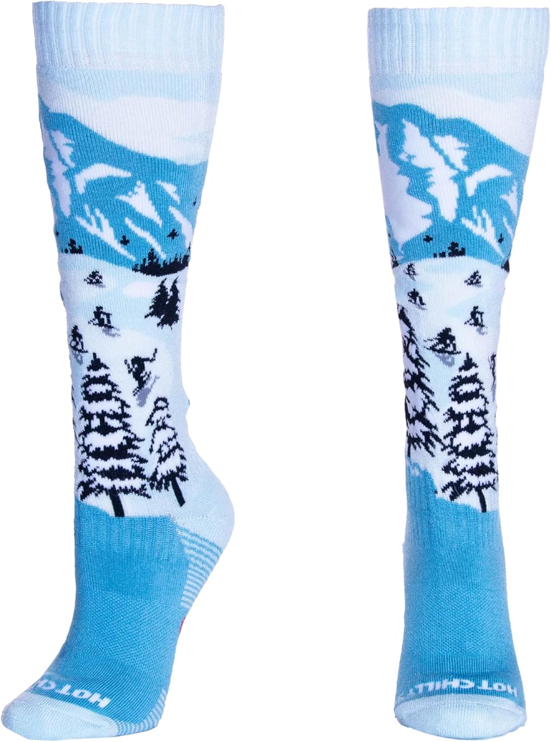 Hot Chillys Women's Fiesta Print Pattern Over-The-Calf Mid Volume Cushion Wintersports Socks