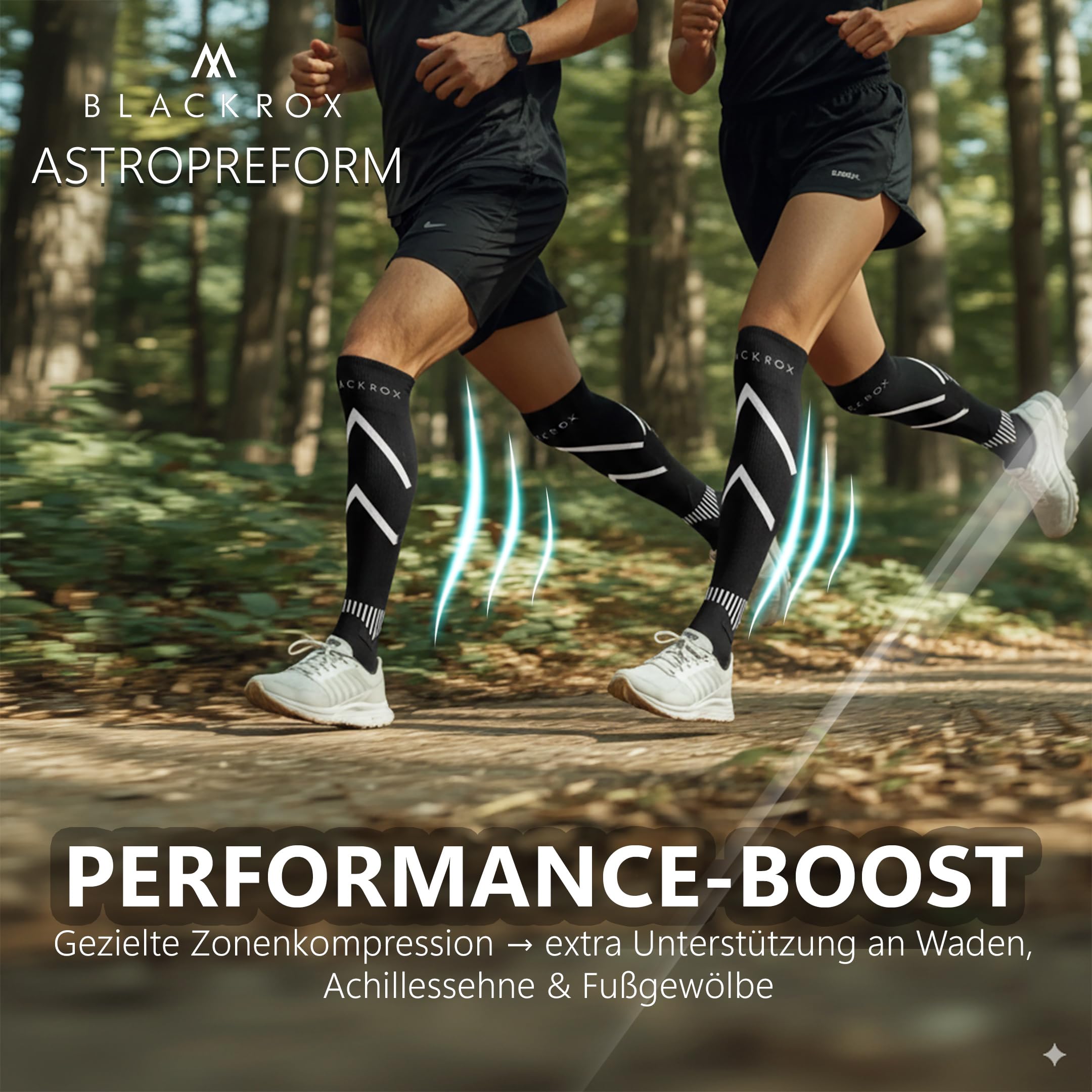 BLACKROX Astropreform sportowe skarpety uciskowe, precyzyjne, dla kobiet i mężczyzn, długie, uniseks