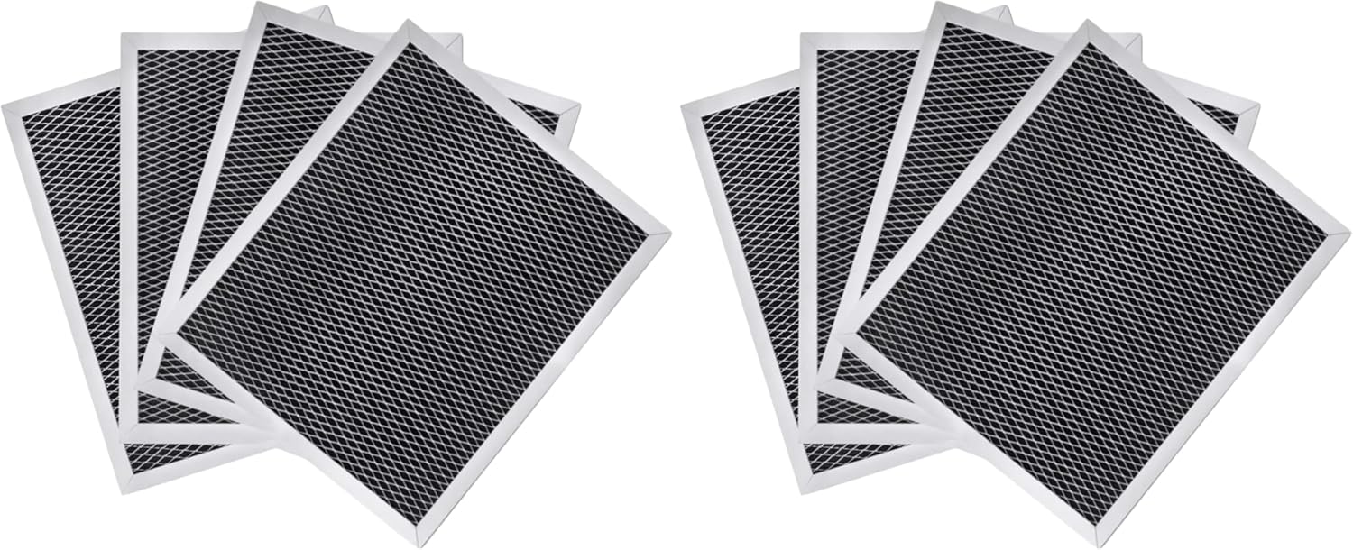 Nispira Replacement Range Hood Grease Filter with Charcoal Compatible with Broan 97007696, S97007696, 6105C, 1172266, 41F. A set of 4 Filters (Pack of 2)