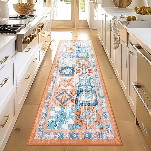 Miniatura 222 de Ashler - Alfombras bohemias vintage de 5 x 8 pies para sala de estar, lavables a máquina con parte trasera antideslizante, alfombra para interiores