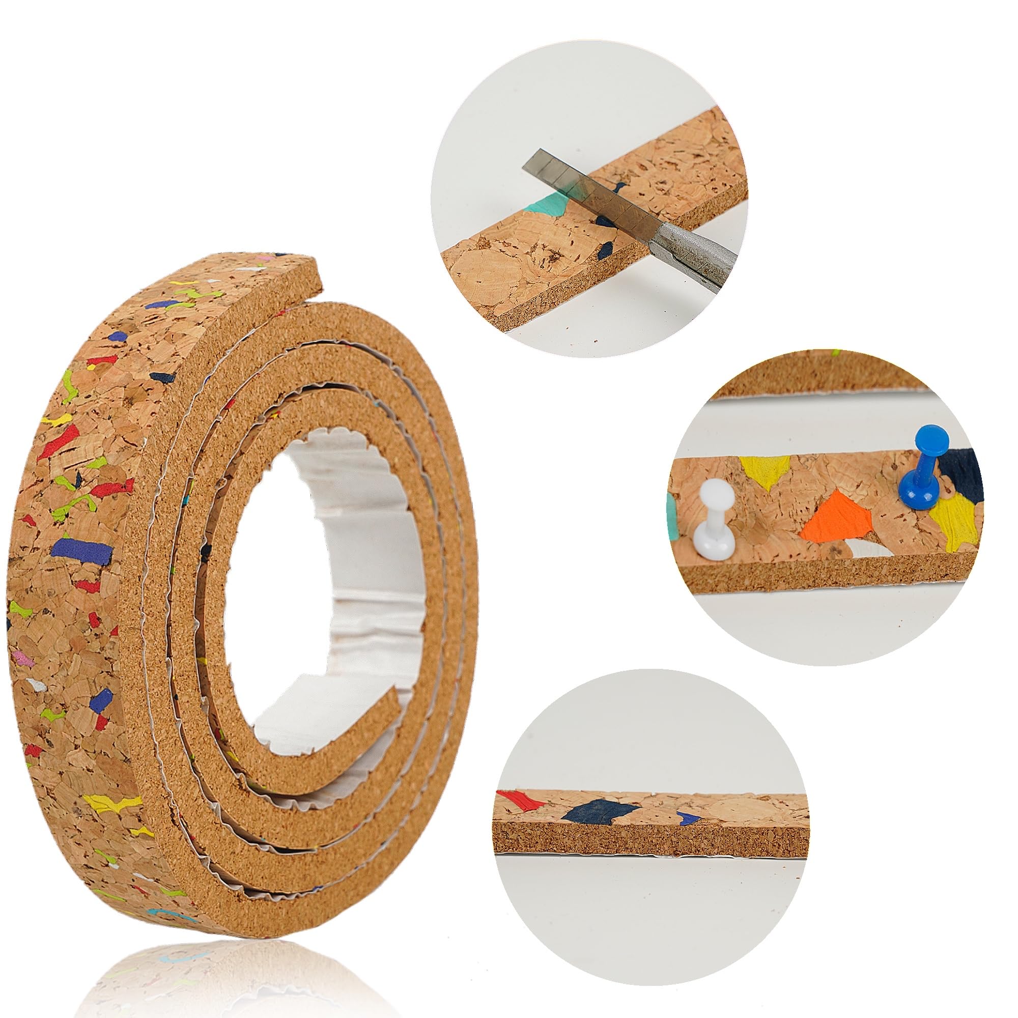 2 rolki kolorowe tablice korkowe, paski barowe, tablica do przypinania na ściany, do kabiny, biura, biura, klasy, tablica informacyjna, pasek wiadomości, 1 x 102 cm każda rolka