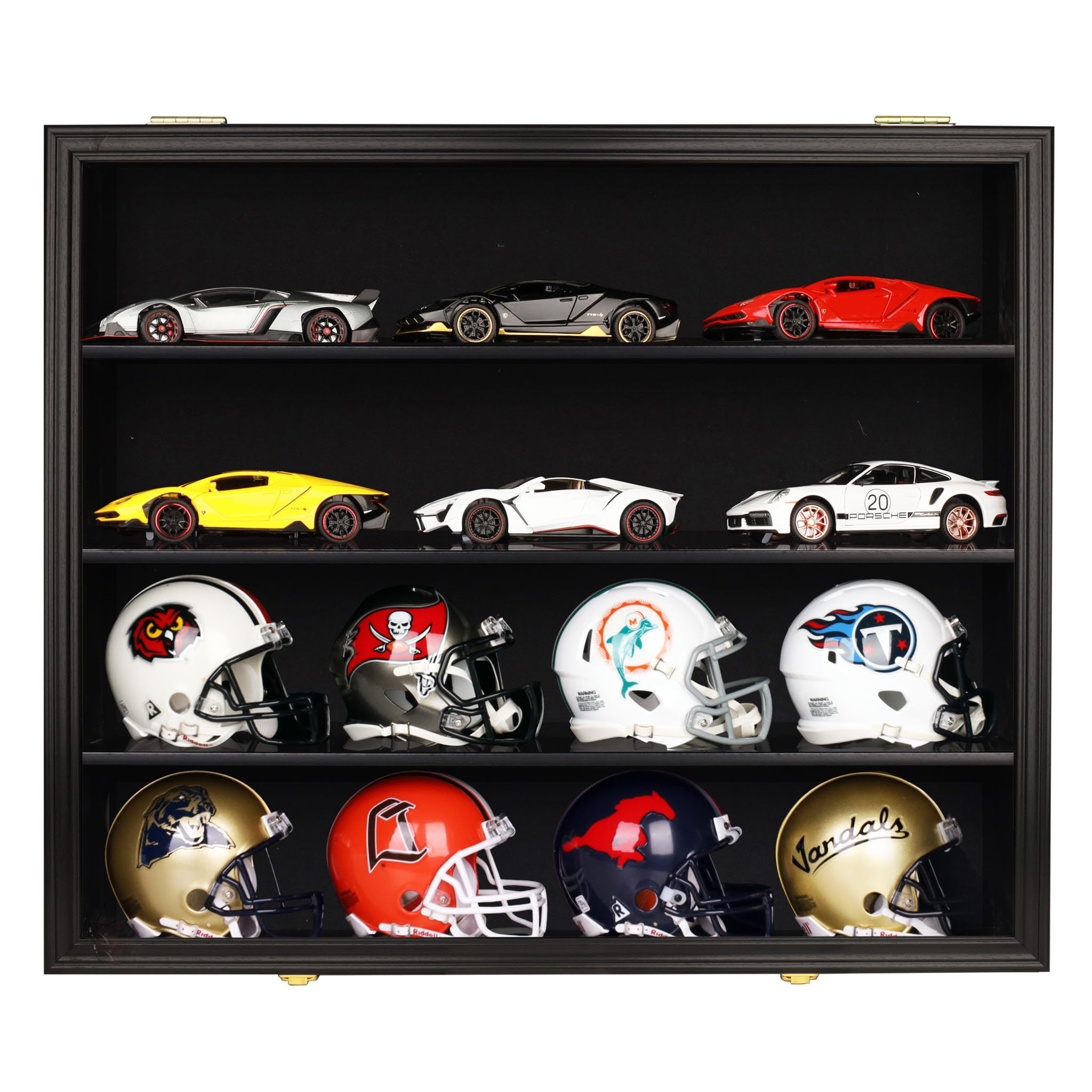 Souvenir Football Mini Helmet Display Case Wall Shelf Compatible with 1:2 Scale Riddell Mini Helmet