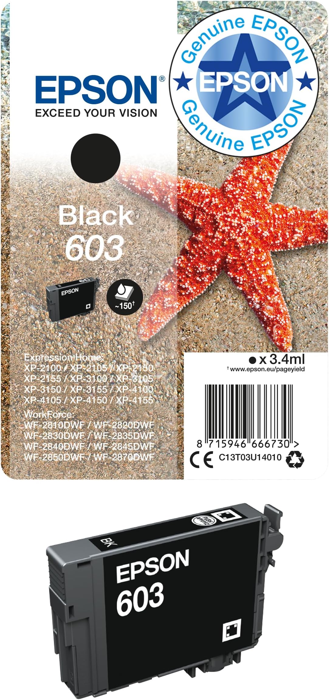 Epsonink cartridge black 603 T 03U1