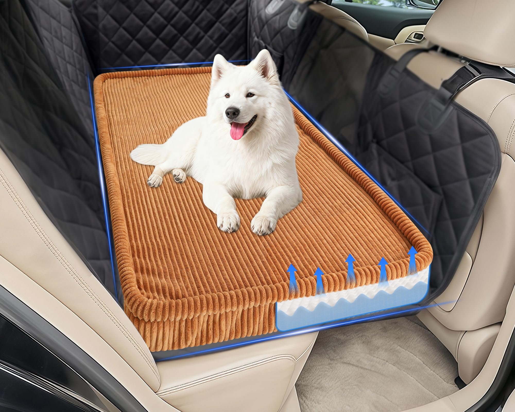 Dog Car Bed Non-Slip Backseat Extender Pet Mat Removable Washable Dog Bed for SUVs Sedans Trucks Anti-Slip Travel