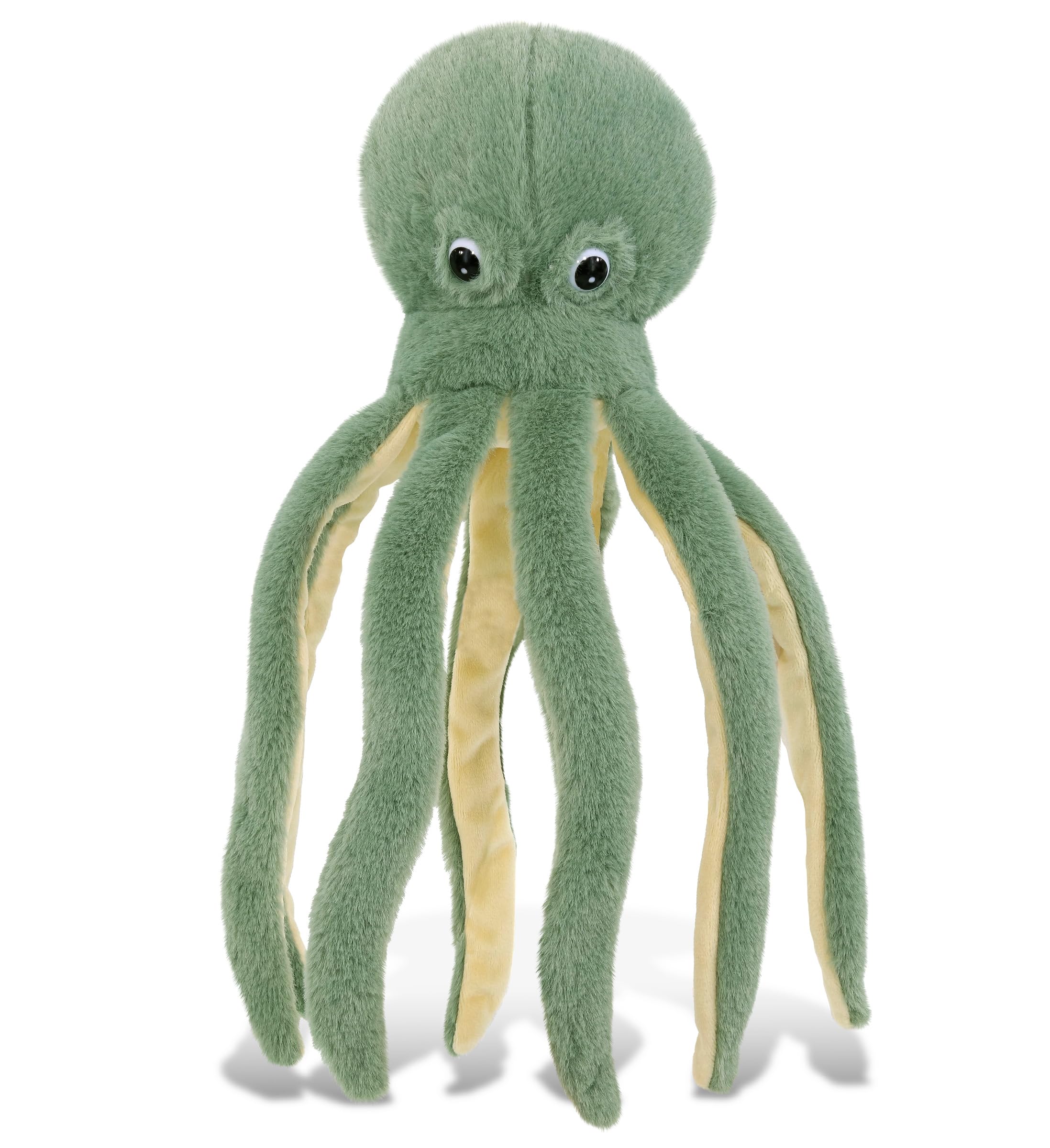 DolliBu Green Octopus Super Soft Stuffed Animal, Cute Realistic Stuffed Animals for Girls, Boys, Adults Animal Gifts, Kids Nursery Decor for Newborn, Cuddly Soft Baby Plush Toys - 15 Inches