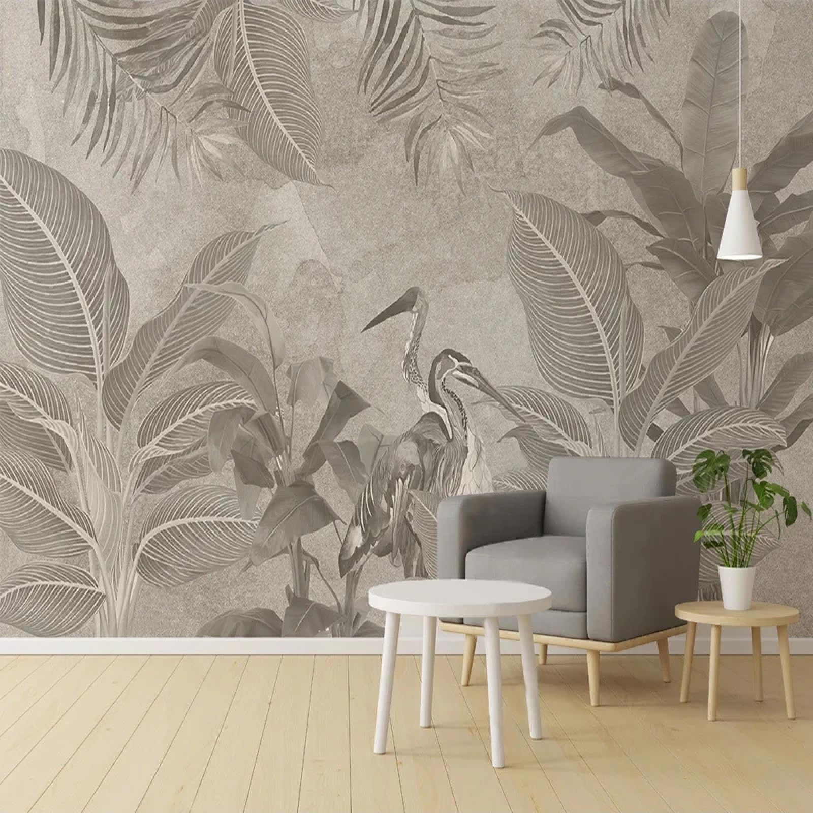 KoKoty Silk 3D Wallpaper Retro Tropical Plants Flowers birds-420 x 260 cm-Living Room Bedroom Office Corridor Decoration Murals Modern Wall Decoration