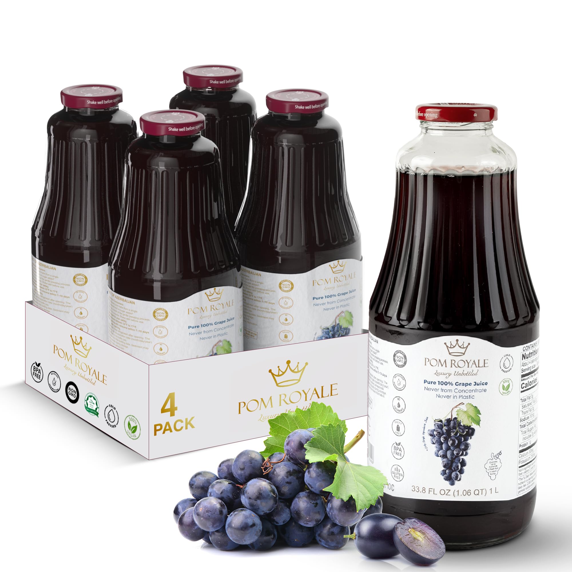Pure Apple Juice, 8.4oz Glass Bottle (Pack of 12), Cold Pressed Juice, Not from Concentrate, Non-GMO, No Sugar Added, Gluten Free, Kosher Certified, Preservative Free — view 8