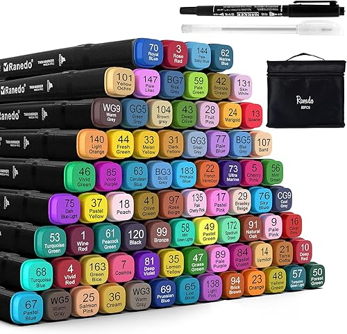 Marcadores de alcohol, bolígrafos para colorear de 80 colores, rotuladores profesionales de doble punta de arte permanente, marcadores a base de
