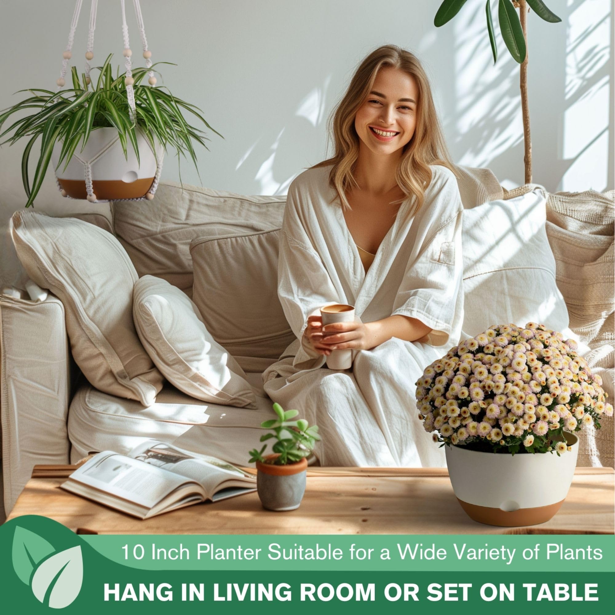 Hanging Planters - Self-Watering & Stylish -6 Hanging Planters - Self-Watering & Stylish -6